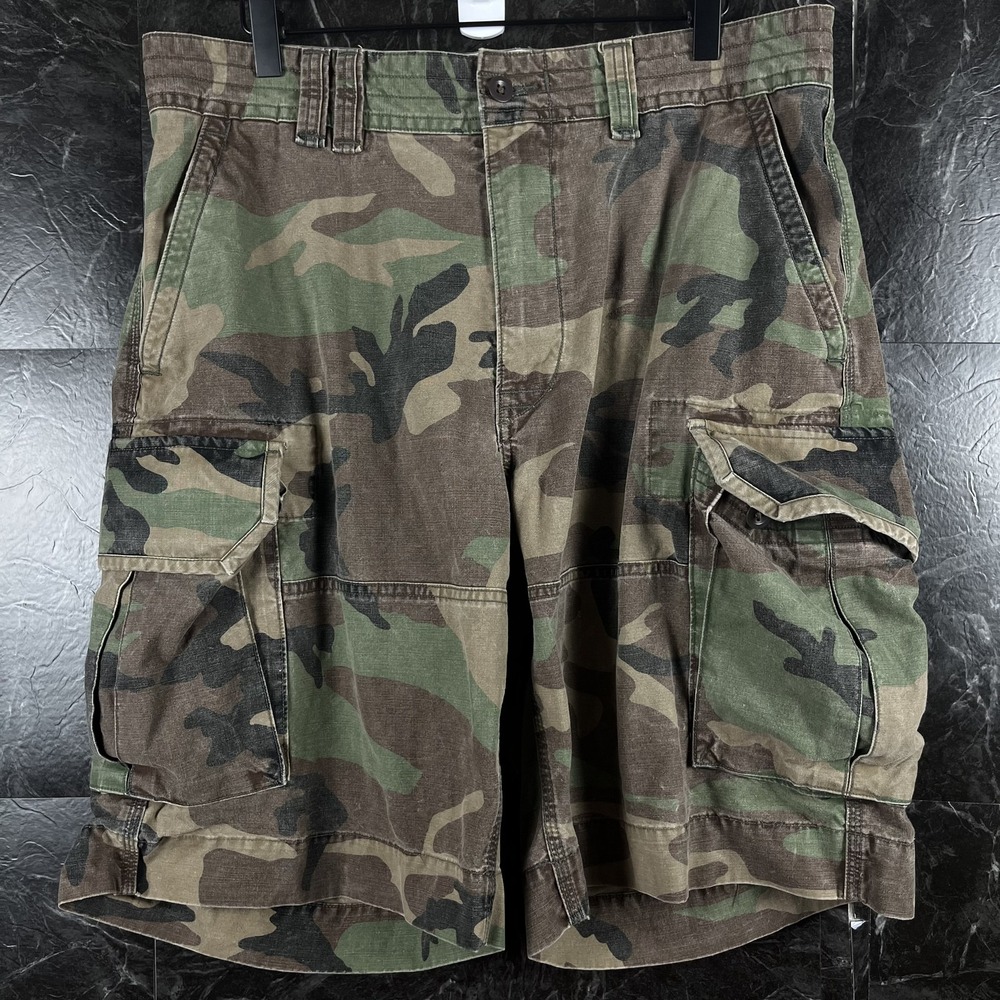 Polo Ralph Lauren Men's Green Camo Baggy Cargo Shorts 34